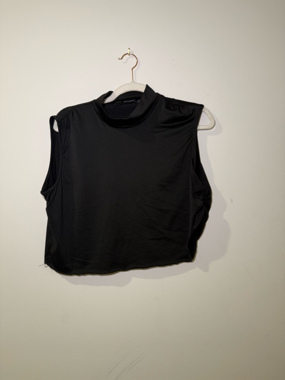 Black Sleeveless Turtleneck Top and Skater skirt Matching Set
